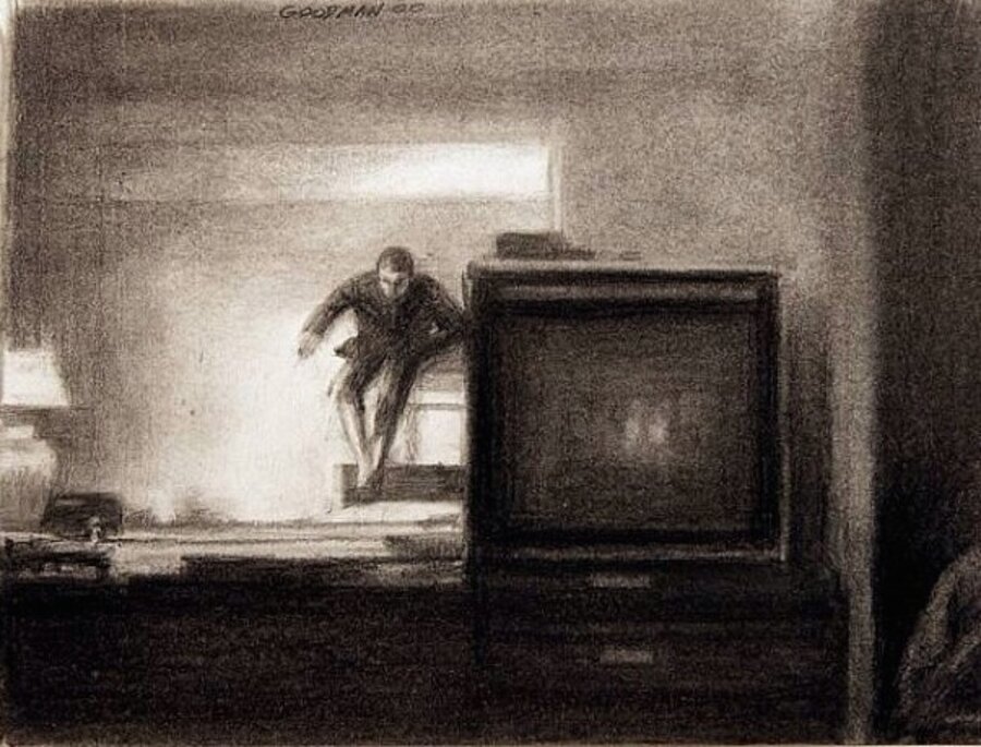 Boy Jumping In Motel Room