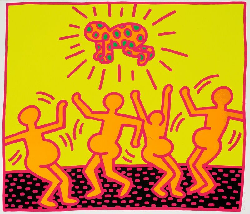 Keith Haring, ‘Untitled, 1983 ("Fertility #4")’, 1983, Print, Hand-signed silkscreen, Martin Lawrence Galleries