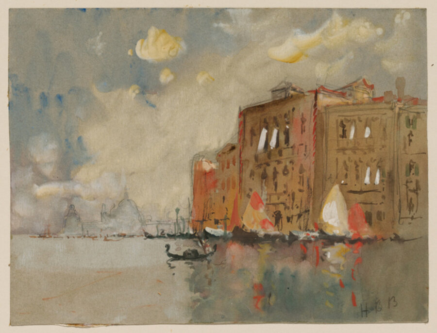 On the Grand Canal with Santa Maria della Salute in the Distance