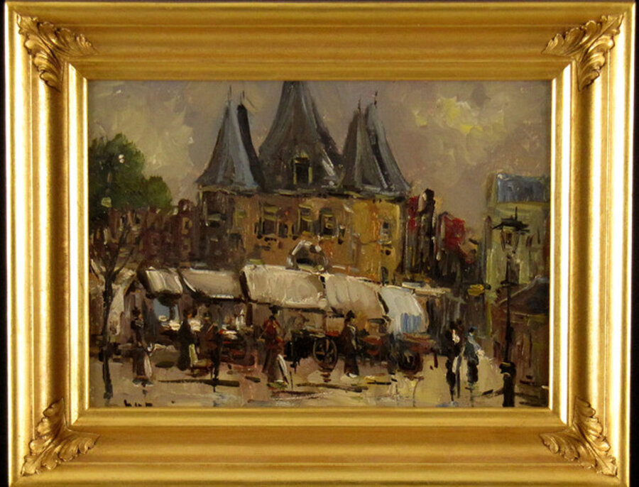 Street Market in the manner of George Hendrick Breitner