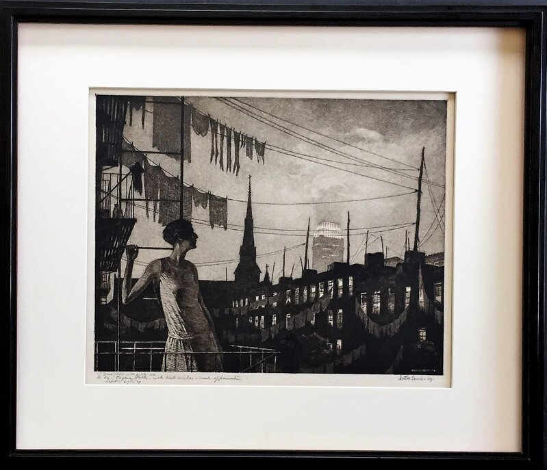 Martin Lewis, ‘The Glow of the City’, 1929, Print, Etching, Allinson Gallery, Inc