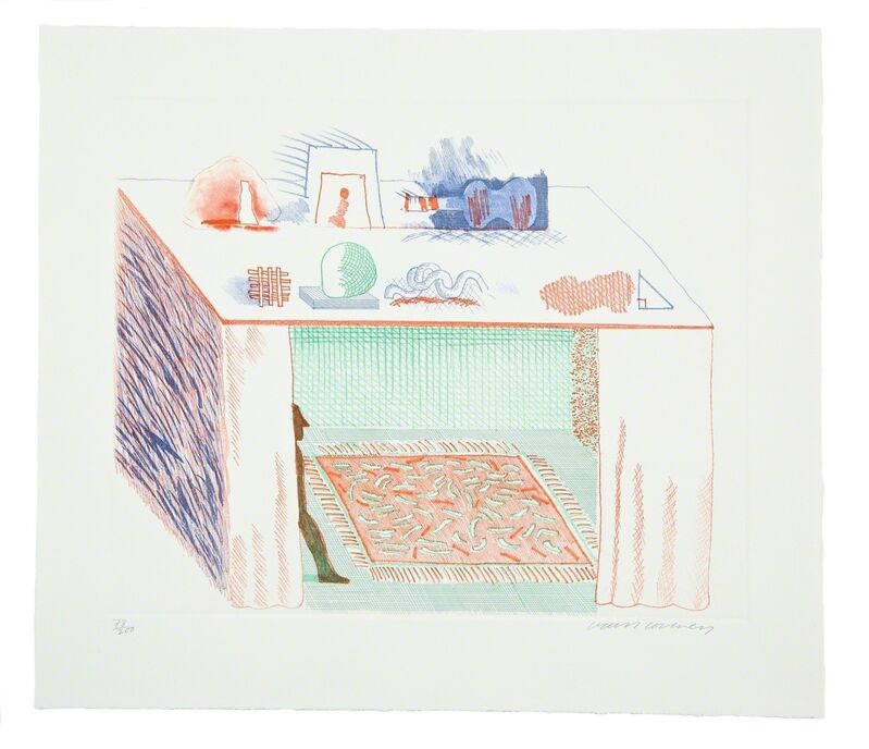 David Hockney, ‘In a Chiaroscuro (M.C.A. Tokyo 186)’, 1976-77, Print, Etching with aquatint printed in colours on wove paper, Forum Auctions
