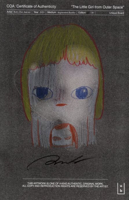 Roby Dwi Antono, ‘The Little Girl from Outer Space (original drawing on Certificate of Authenticity)’, 2020