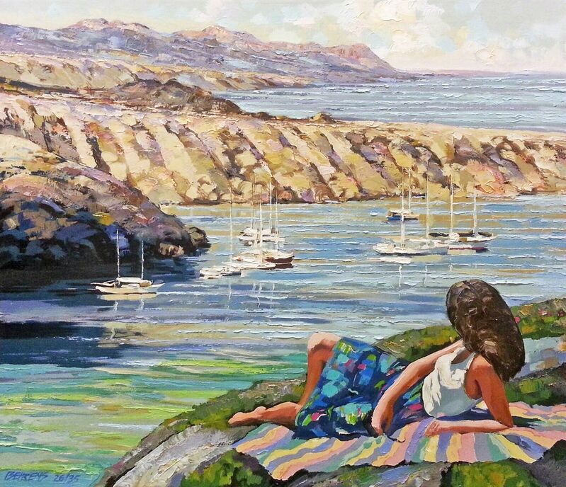 Howard Behrens, ‘COAST OF RHODES (EMBELLISHED)’, 1991, Print, HAND EMBELLISHED GICLEE ON CANVAS, Gallery Art