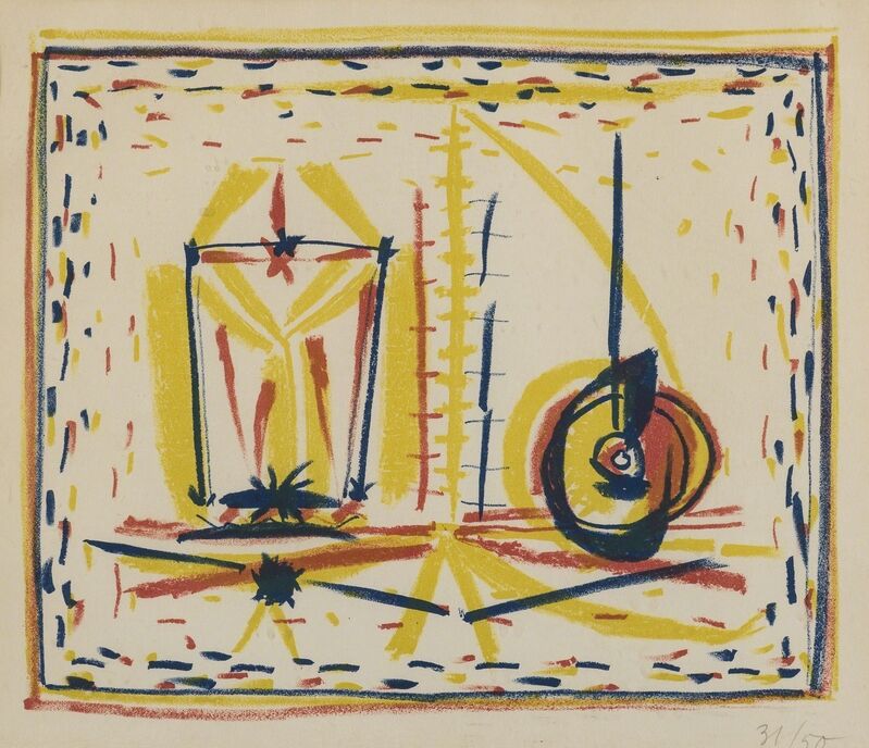 Pablo Picasso, ‘Compostion au verre et a la pomme (Mourlot 33)’, 1946, Posters, Lithograph printed in colours, Forum Auctions