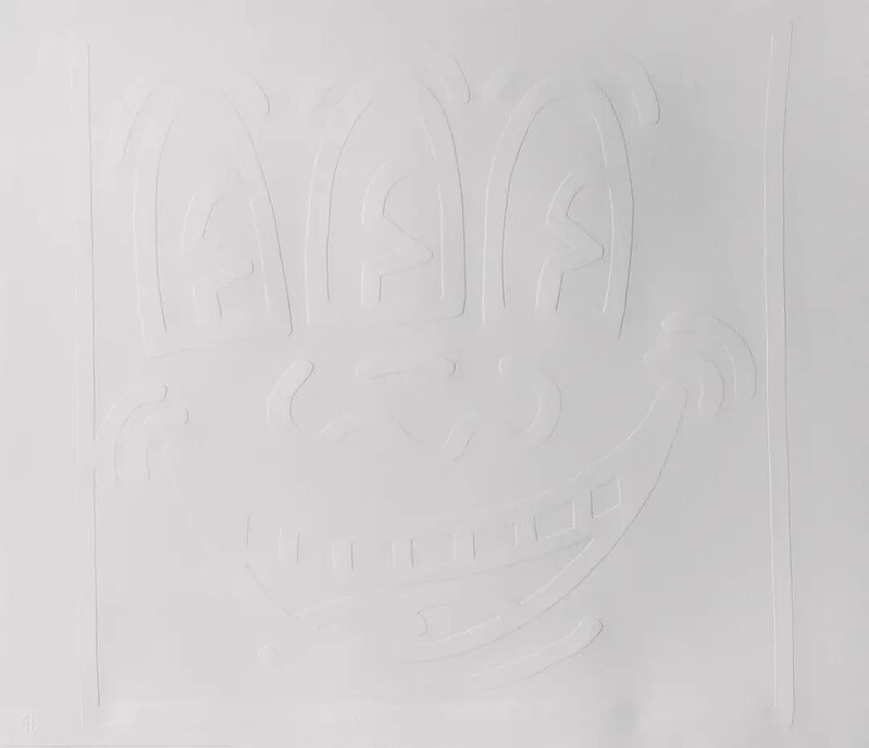 Keith Haring, ‘WHITE ICONS (COMPLETE SERIES OF 5)’, 1990, Books and Portfolios, Embossing on arches cover paper, Gallery Art