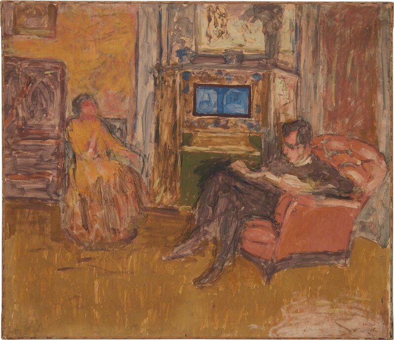 Édouard Vuillard, ‘Monsieur et Madame Kapferer’, 1916, Mixed Media, Glue-based distemper on paper, mounted on canvas, Phillips