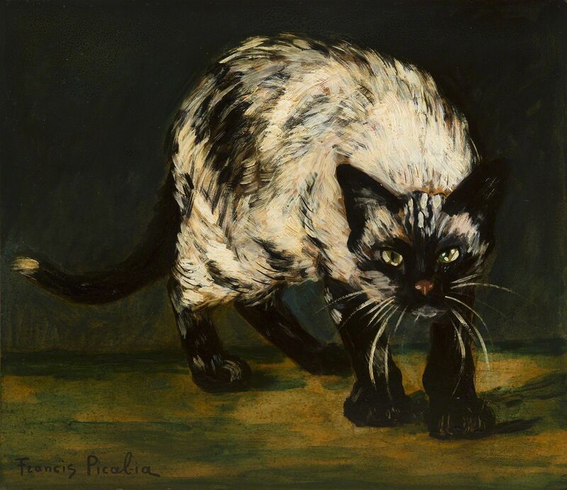 Francis Picabia, ‘Le chat’, 1938, Painting, Oil on cardboard, HELENE BAILLY