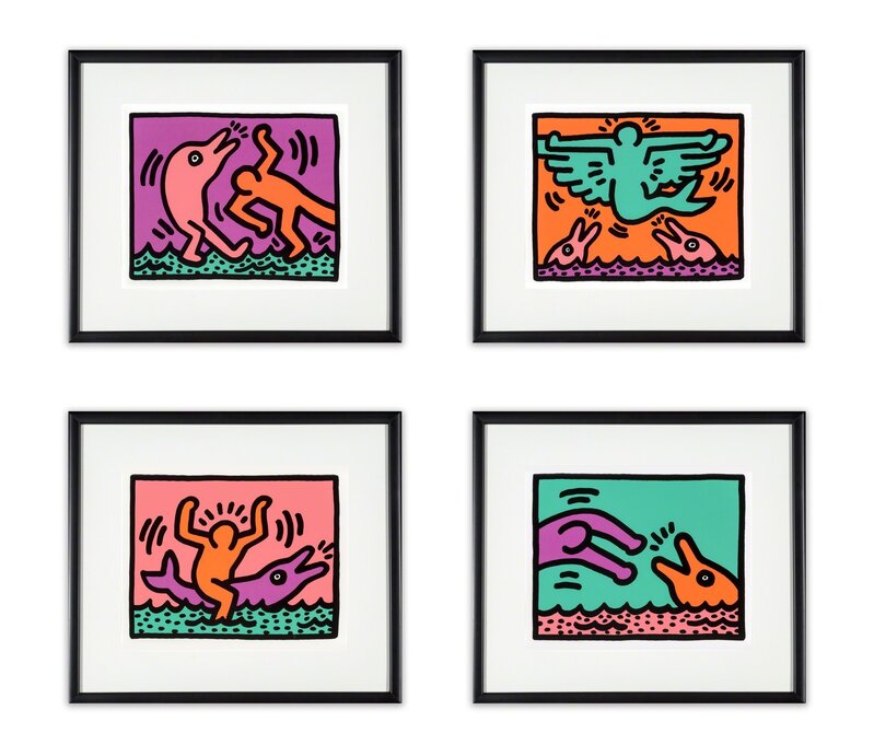 Keith Haring, ‘Untitled (Pop Shop V: A-D) (set of four)’, 1989, Print, Screenprint in colors, Heritage Auctions