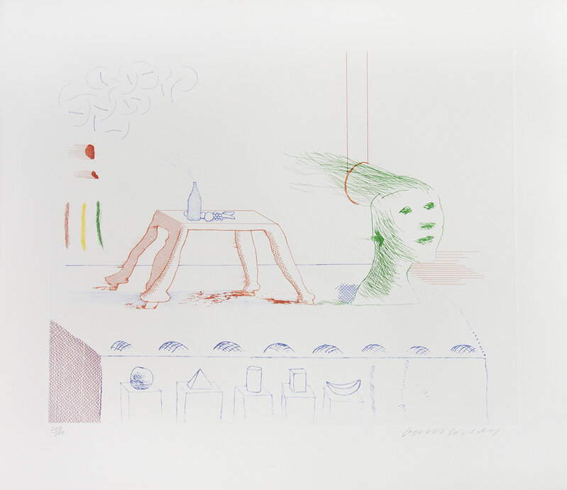 David Hockney, ‘A Moving Still Life’, 1976-1977, Print, Hardground, Softground and Aquatint, Gerrish Fine Art