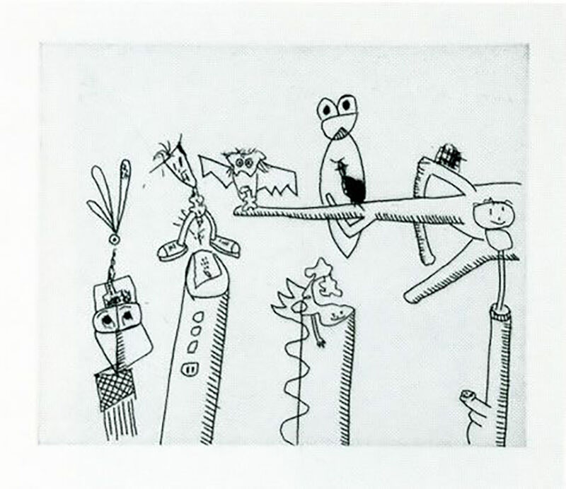 Keith Haring, ‘Untitled (with Sean Kalish) D’, 1989, Print, Etching on paper, Taglialatella Galleries