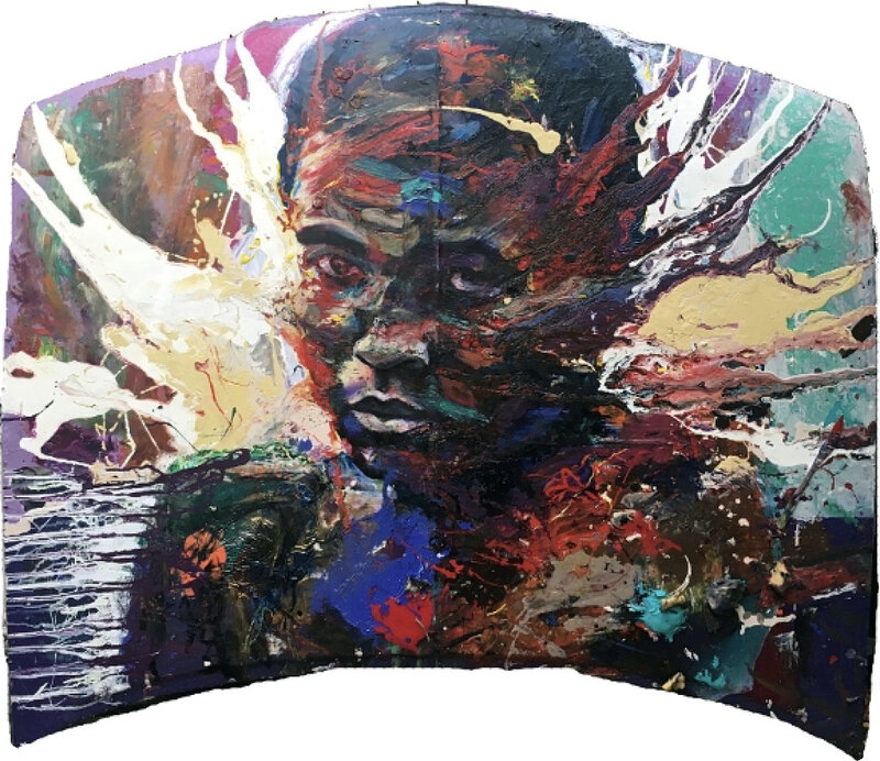 Matt Small, ‘Muhammad Ali’, 2017, Painting, Mixed media on car bonnet, Gallery Different