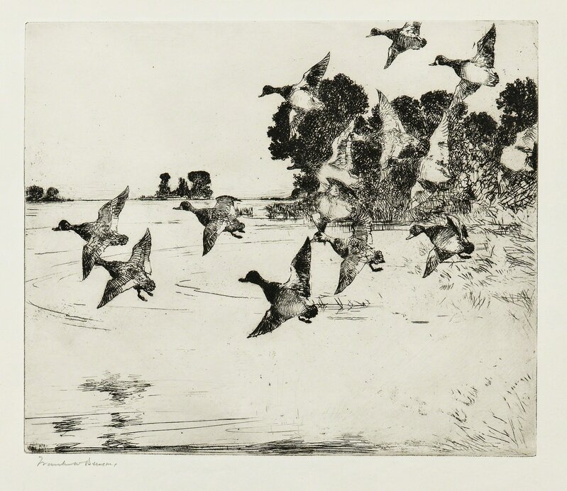 Frank Weston Benson, ‘The Passing Flock’, 1927, Print, Etching on laid paper with "ENGLAND" watermark, Skinner