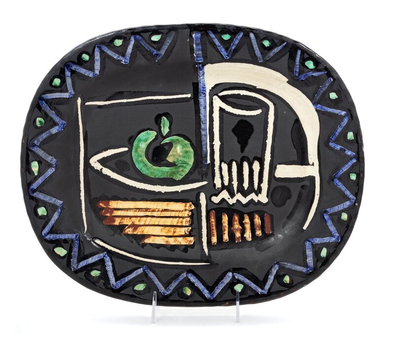 Pablo Picasso, ‘Nature Morte’, 1953, Design/Decorative Art, White earthenware ceramic plate, partially engraved, with colored engobe and glaze, Freeman's | Hindman