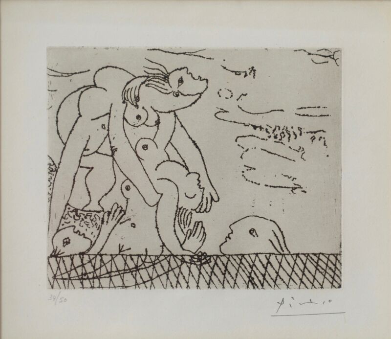 Pablo Picasso, ‘Le Sauvetages de la Noyee (The Rescue of the Drowned) I’, 1932, Print, Etching on antique cream laid paper, Rachael Cozad Fine Art