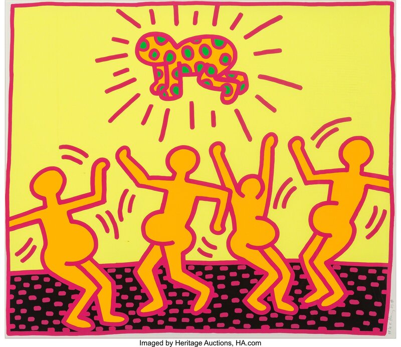 Keith Haring, ‘One Plate, from The Fertility Suite’, 1983, Print, Screenprint in colors on wove paper, Heritage Auctions