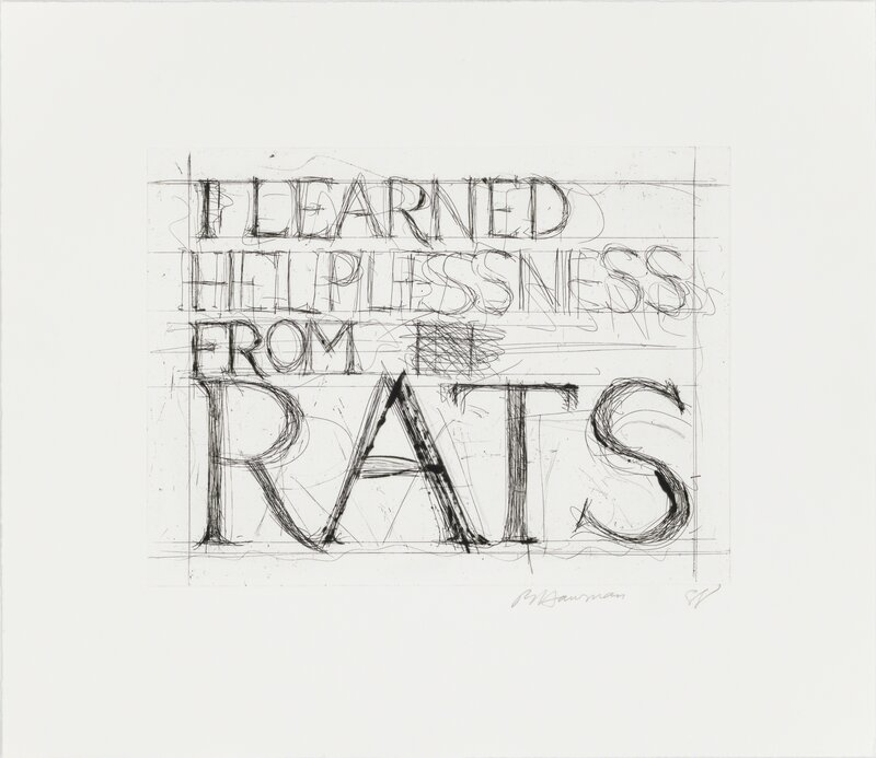 Bruce Nauman, ‘I Learned Helplessness from Rats’, 1988, Print, Etching and drypoint, Susan Sheehan Gallery