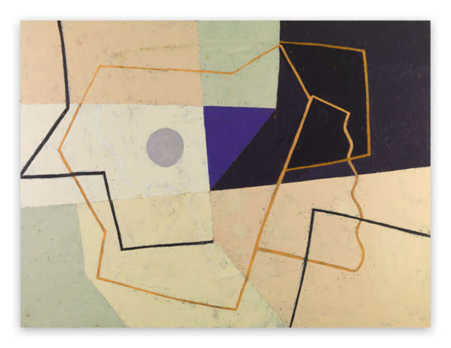 Linear Construct (Violet Triangle) (Abstract painting)