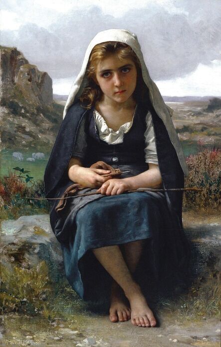 William-Adolphe Bouguereau, ‘Gardeuse de moutons (The Shepherdess)’, 1881
