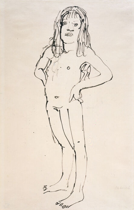 Oskar Kokoschka, ‘Standing Nude Girl’, 1919