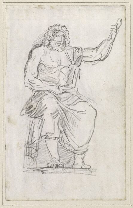 Hubert Robert, ‘Statue of Jupiter, Seated [recto]’, 1754/1765