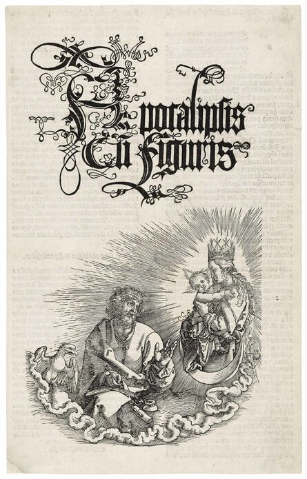Albrecht Dürer, ‘The Virgin and Child appearing to Saint John, title page for: The Apocalypse’, 1511