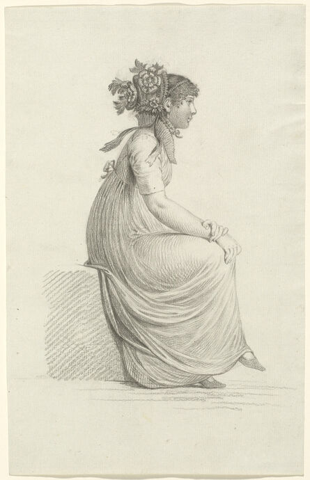 Carl Wilhelm Kolbe, ‘A Seated Young Woman Wearing a Fashionable Hat’, 1800/1803