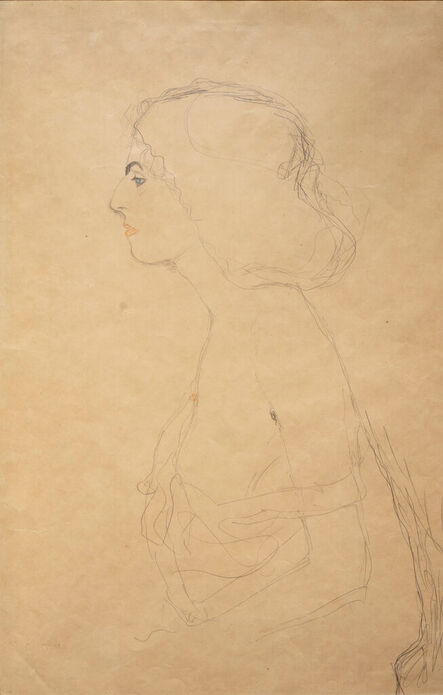 Gustav Klimt, ‘Sitzende Dame im profil’, 1907-1908