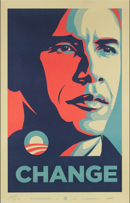 Shepard Fairey, ‘Change - Obama (artist signed edition of 200 & Includes COA from The Office of the Vice President Elect)’, 2008