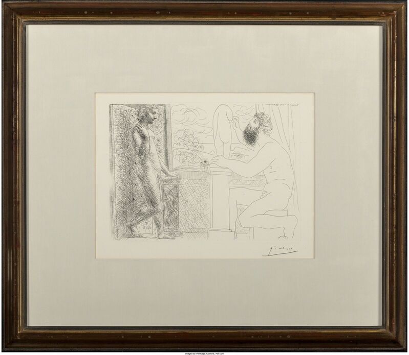 Pablo Picasso, ‘Sculpteur et son Modèle devant une Fenêtre’, 1933, Print, Etching on Montval laid paper, Heritage Auctions