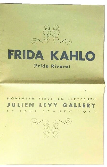 Frida Kahlo, ‘"Frida Kahlo (Frida Rivera)", 1938, RARE Exhibition Catalogue, Julien Levy Gallery NYC.’, 1938