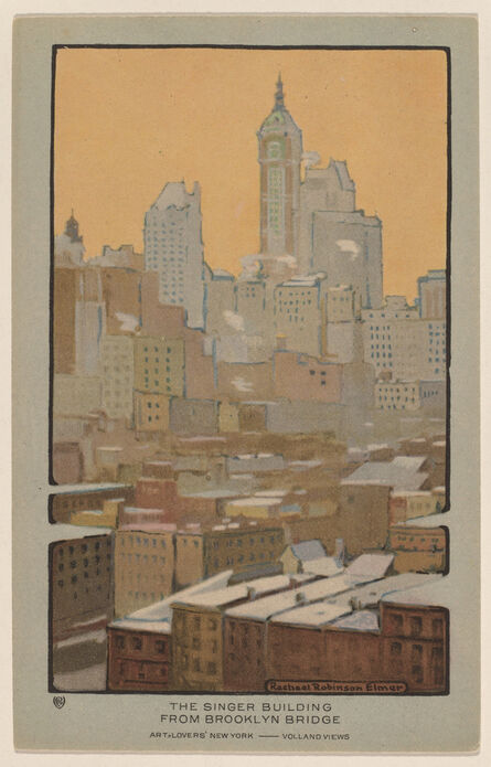 Rachael Robinson Elmer, ‘The Singer Building from Brooklyn Bridge’, 1914