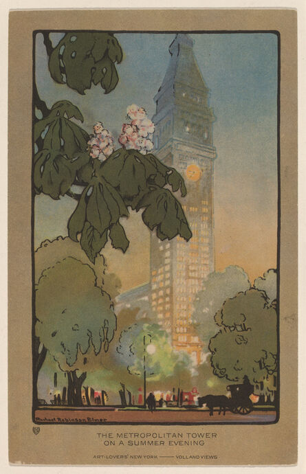 Rachael Robinson Elmer, ‘The Metropolitan Tower on A Summer Evening’, 1914
