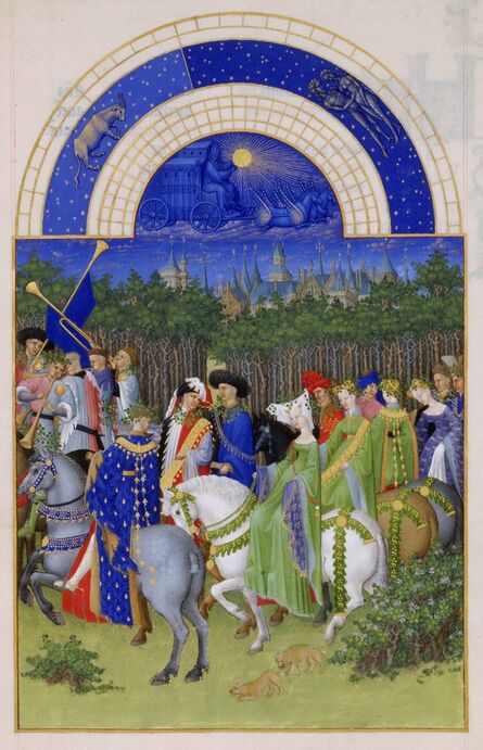 Limbourg Brothers, ‘May, miniature from the Très Riches Heures’, ca. 1411-1416