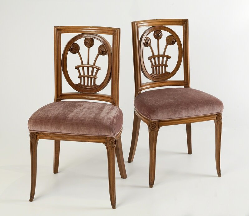 André Groult, ‘Rare Pair of Side Chairs’, ca. 1913, Design/Decorative Art, Mahogany, Maison Gerard