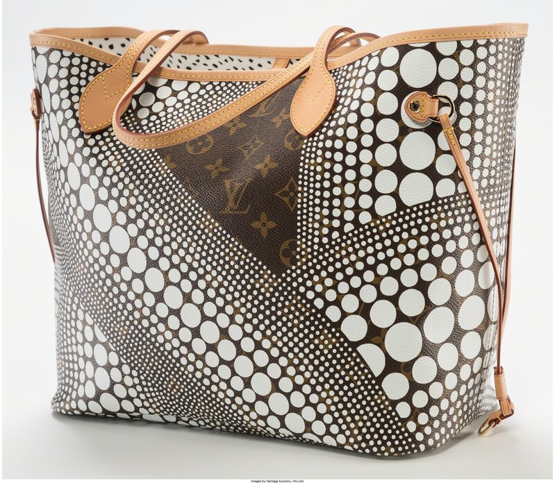 Yayoi Kusama, ‘Louis Vuitton Limited Edition White Infinity Dots Monogram Canvas Neverfull MM Bag’, 2012, Other, Coated Canvas & Leather, Heritage Auctions