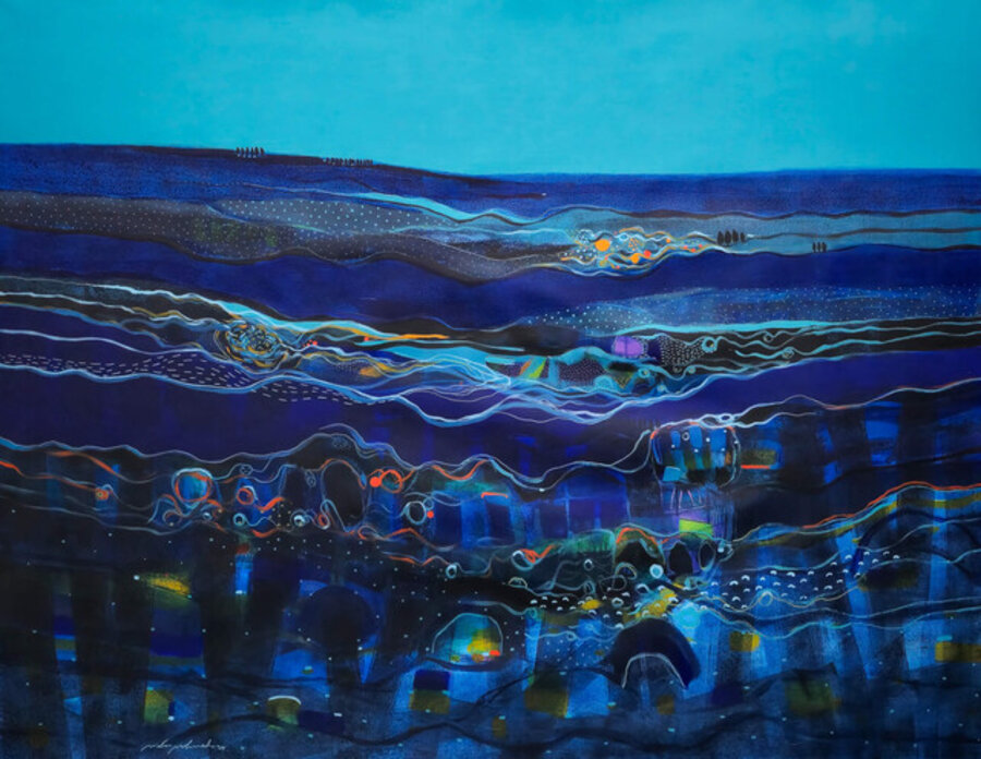 Glowing Blue Waves