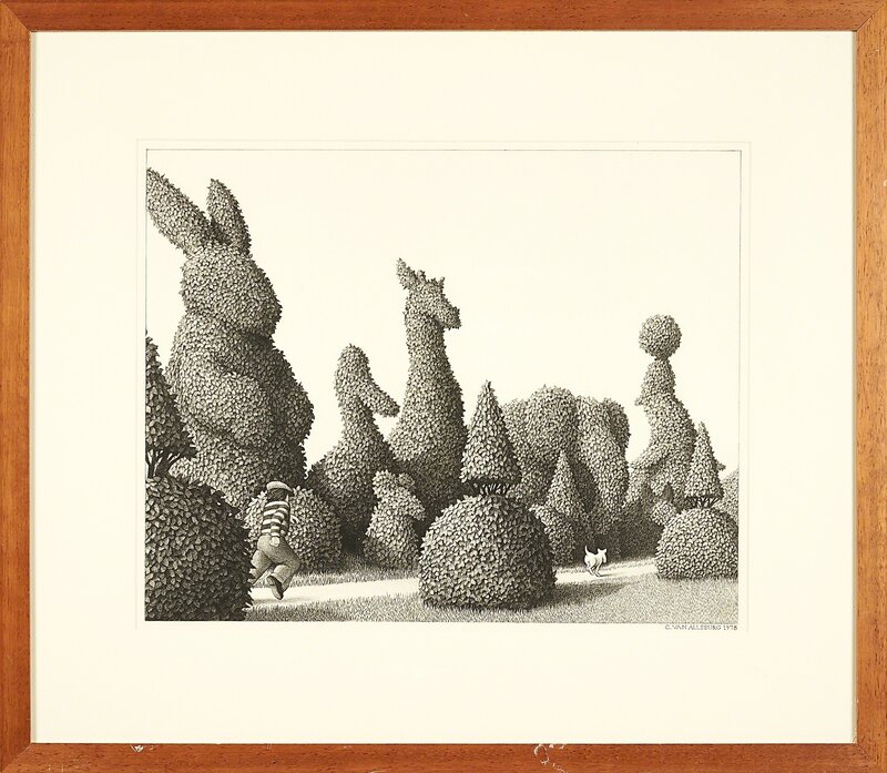 Chris Van Allsburg, ‘The Garden of Abdul Gasazi’, 1978, Drawing, Collage or other Work on Paper, Conte on paper (framed), Rago/Wright/LAMA/Toomey & Co.
