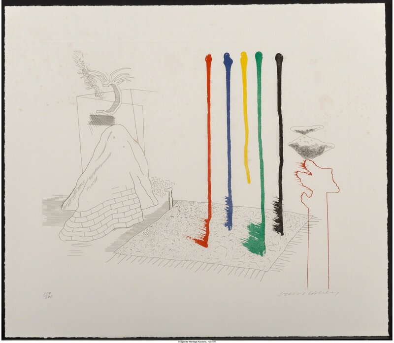 David Hockney, ‘The Blue Guitar (seven works)’, 1976-77, Print, Etchings with aquatint in colors, Heritage Auctions