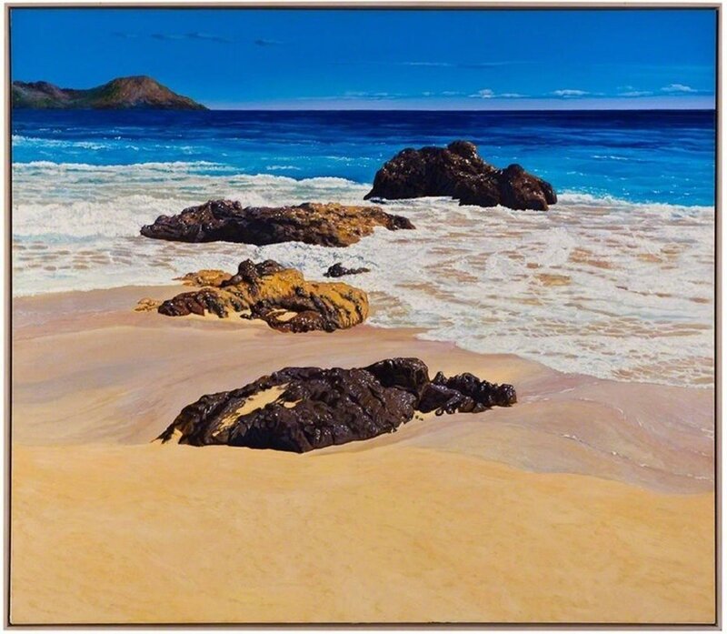 Fabio Aguzzi, ‘Large Painting St. Barth (Ocean Beach with sky)’, 21st Century, Painting, Canvas, Oil Paint, Lions Gallery
