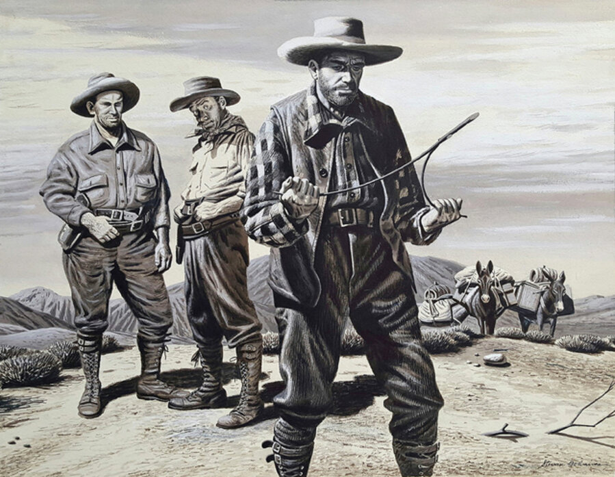 Water Hunters (Magazine Illustration of the Old West, American West, Cowboys)