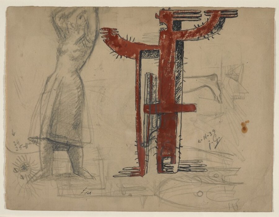 Deux personnages, Etude pour Monsieur Cactus