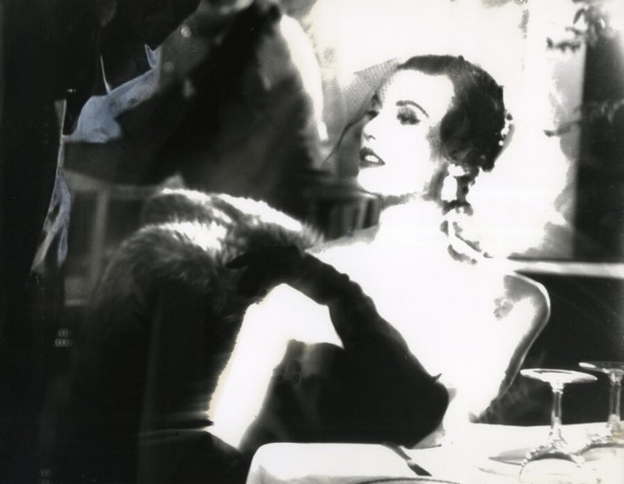 Black and White, Mary Jane Russell, Le Pavillon, New York, Harper's Bazaar, April 1950