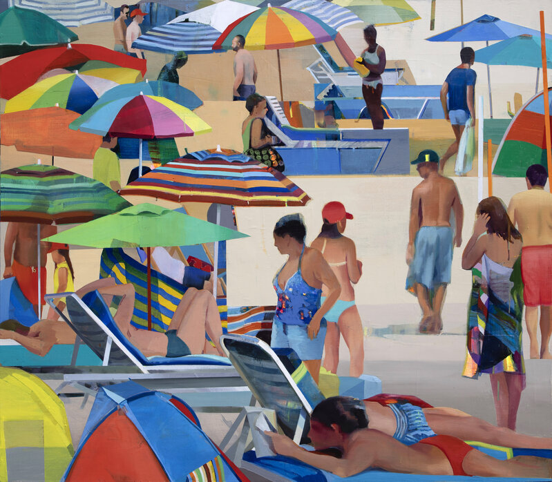 Suhas Bhujbal, ‘Warm Day on the Beach #6’, 2021, Painting, Oil on canvas (framed), Sue Greenwood Fine Art