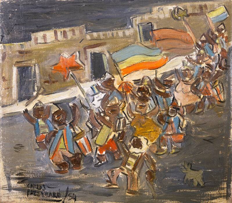 Carlos Páez Vilaró, ‘"La clásica candombera, candombe"’, 1989, Painting, Oil on panel, Tazart