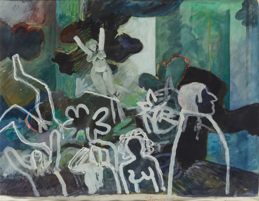 Figures in white