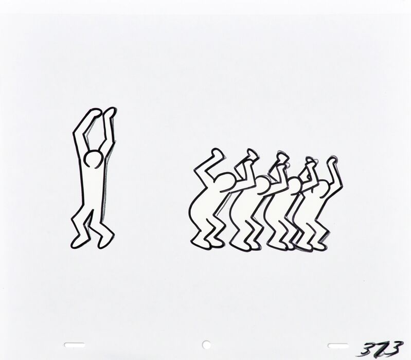 Keith Haring, ‘Keith Haring Sesame Street Breakdancers Animation Cell’, 1987, Drawing, Collage or other Work on Paper, Marker on overhead sheet (3), Rago/Wright/LAMA