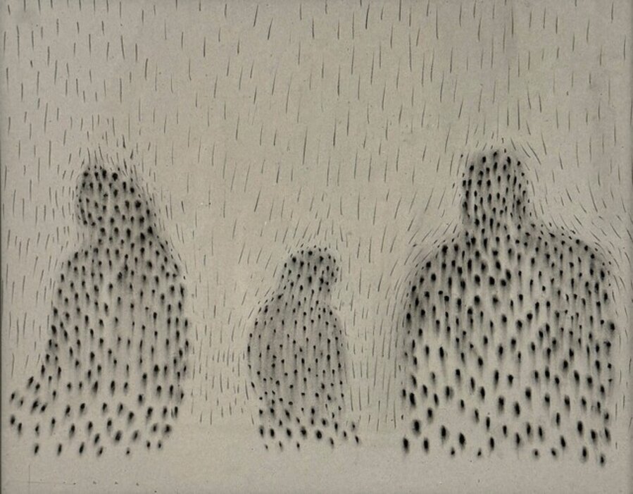 Three Figures Under One Rain