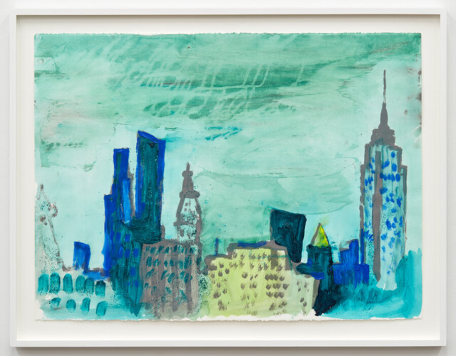 Madison Square with aqua glitter