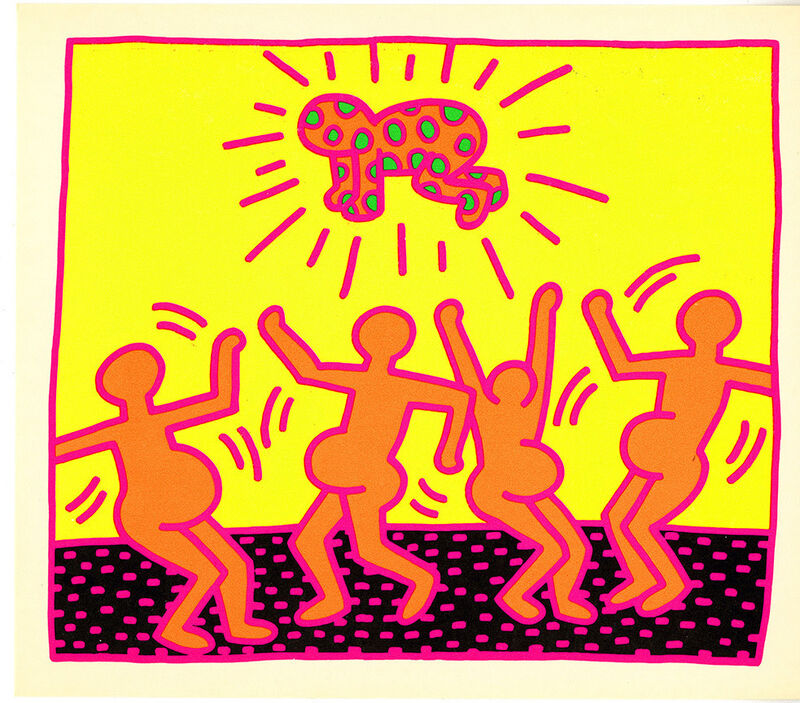 Keith Haring, ‘Keith Haring Fertility: complete set of 5 gallery announcements’, 1983, Print, Offset printed gallery announcements, Lot 180 Gallery